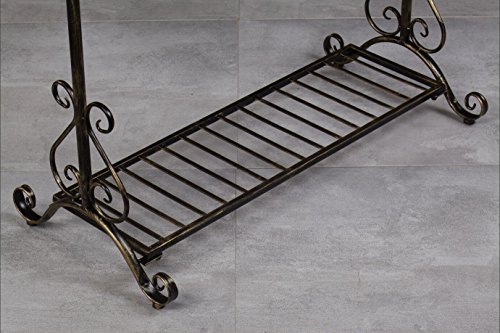 NEUN WELTEN Perchero burro Estilo Vintage perchero-paraban de forja de calidad con una balda – Elegante y sólida - Diseño único (Bronce)