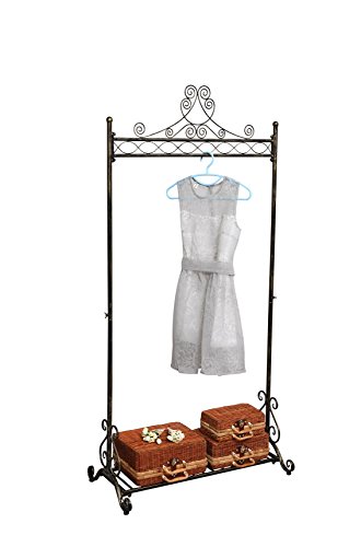 NEUN WELTEN Perchero burro Estilo Vintage perchero-paraban de forja de calidad con una balda – Elegante y sólida - Diseño único (Bronce)