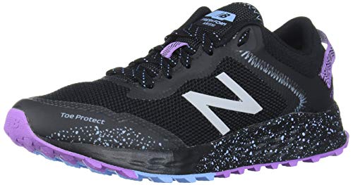 New Balance Arishi V1 Fresh Foam, Zapatillas para Carreras de montaña para Mujer, Negro Morado Neo Violeta, 36.5 EU