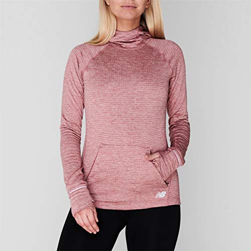 New Balance Mujer Heatgrid Sudadera con Capucha Deportiva Rosa Oscuro/Gris 36 (XS)