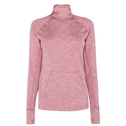 New Balance Mujer Heatgrid Sudadera con Capucha Deportiva Rosa Oscuro/Gris 36 (XS)