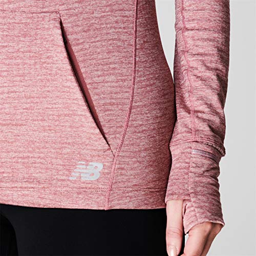 New Balance Mujer Heatgrid Sudadera con Capucha Deportiva Rosa Oscuro/Gris 36 (XS)