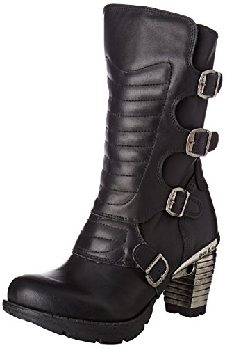 New Rock M-TR003X-S2 - Botas de Otra Piel Mujer, Negro (Negro (Black 001)), 41 EU