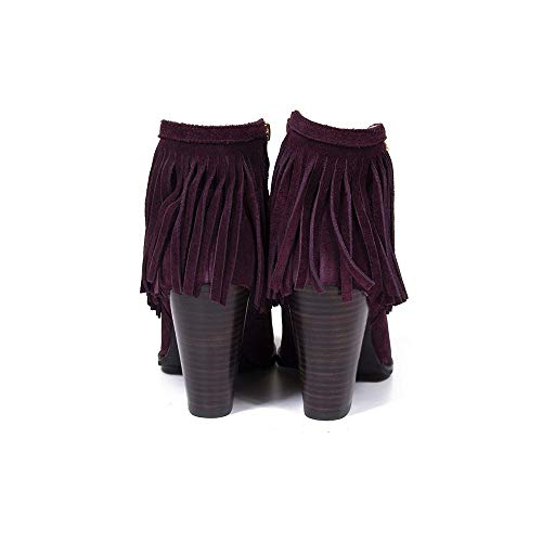 Nicole Mulberry - Botines de ante con flecos, color Morado, talla 39 EU