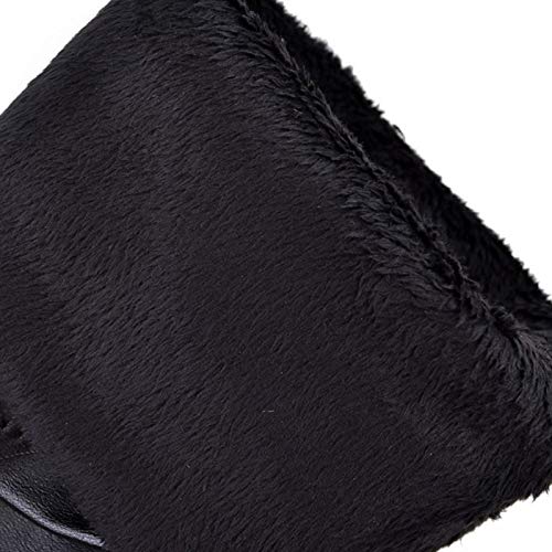 NIGHT CHERRY Mujer Moda Tacón Alto sobre La Rodilla Botas Cremallera Tacón Chunky Largas Botas Plataforma Black Size 40 Asiática