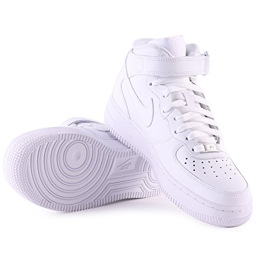 Nike Air Force 1 Mid '07 Zapatillas para Hombre, Blanco, Talla EU 42.5 ( 8 UK)