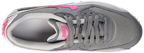 Nike Air MAX 90 Mesh (GS), Zapatillas de Running para Niñas, Gris/Rosa/Gris/Blanco (Cl Grey/Hypr Pnk-WLF Gry-White), 37 1/2 EU