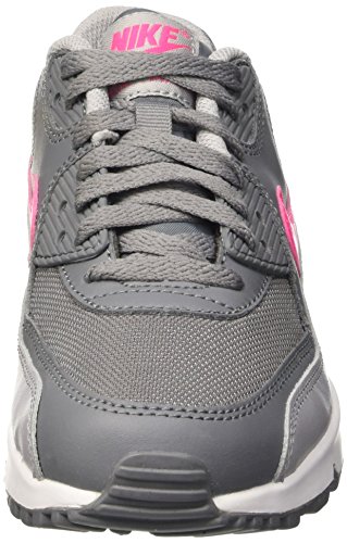 Nike Air MAX 90 Mesh (GS), Zapatillas de Running para Niñas, Gris/Rosa/Gris/Blanco (Cl Grey/Hypr Pnk-WLF Gry-White), 37 1/2 EU