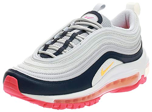NIKE Air MAX 97 W Zapatillas Moda Mujeres Blanco/Azul/Naranja - 35 1/2 - Zapatillas Bajas