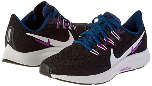 Nike Air Zoom Pegasus 36, Zapatillas para Correr Mujer, Nero Black Valerian Blue Vivid Purple Summit White, 37.5 EU