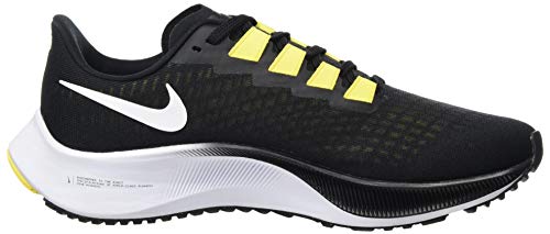 Nike Air Zoom Pegasus 37, Zapatillas para Correr de Carretera Hombre, Black White OPTI Yellow, 44 EU