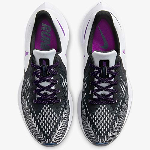 Nike Air Zoom Winflo 6, Running Shoe Womens, Negro/Morado Vivo/Polvo Fotón, 38 EU