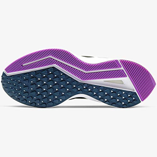 Nike Air Zoom Winflo 6, Running Shoe Womens, Negro/Morado Vivo/Polvo Fotón, 38 EU