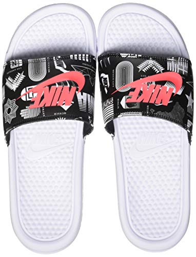 Nike Benassi JDI Print, Sandal Hombre, White/University Red-Black, 41 EU