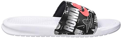 Nike Benassi JDI Print, Sandal Hombre, White/University Red-Black, 44 EU