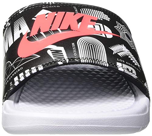 Nike Benassi JDI Print, Sandal Hombre, White/University Red-Black, 44 EU