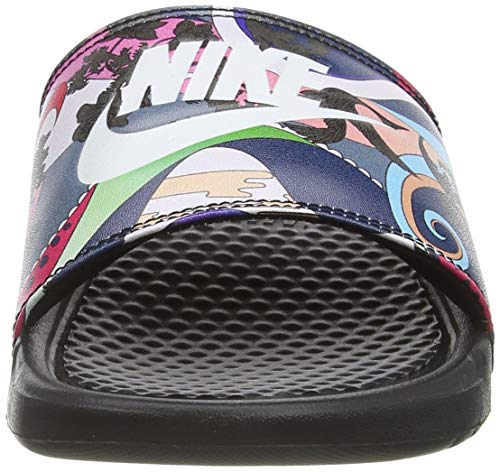 Nike Benassi JDI Print, Sandal Mujer, Black/White, 38 EU