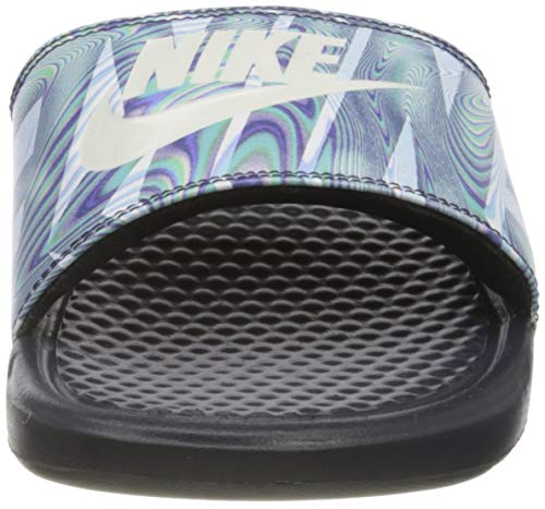 Nike Benassi JDI Print, Zapatos de Playa y Piscina Hombre, Multicolor (Obsidian/Summit White 406), 46 EU