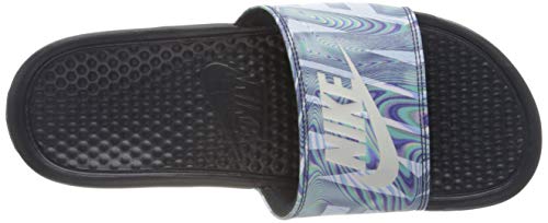 Nike Benassi JDI Print, Zapatos de Playa y Piscina Hombre, Multicolor (Obsidian/Summit White 406), 46 EU