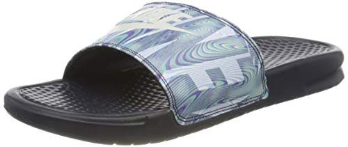 Nike Benassi JDI Print, Zapatos de Playa y Piscina Hombre, Multicolor (Obsidian/Summit White 406), 46 EU