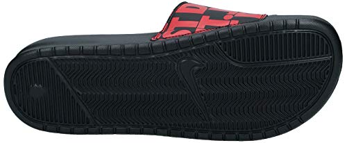 Nike Benassi JDI Print, Zapatos de Playa y Piscina para Hombre, Negro (Black/University Red 25), 45 EU