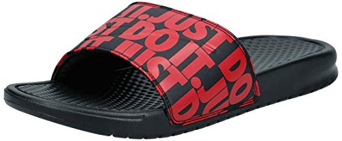 Nike Benassi JDI Print, Zapatos de Playa y Piscina para Hombre, Negro (Black/University Red 25), 45 EU