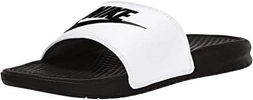 NIKE Benassi JDI, Sandal Mens, White/Black-Black, 45 EU