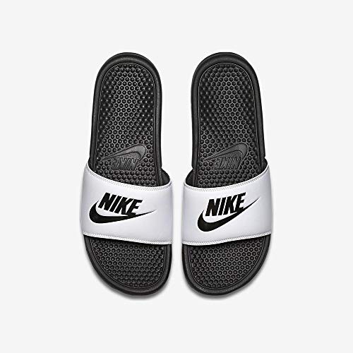 NIKE Benassi JDI, Sandal Mens, White/Black-Black, 45 EU