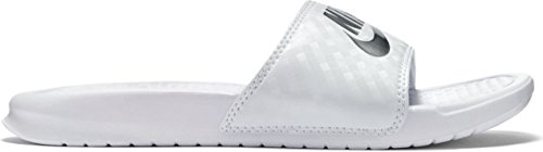 Nike Benassi JDI, Sandal Mujer, Blanco (White/Metallic Silver 102), 40.5 EU