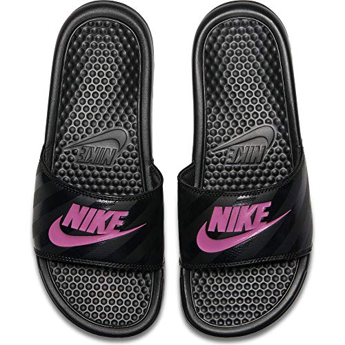 Nike Benassi JDI, Slide Sandal Womens, Black/Vivid Pink/Black, 38 EU