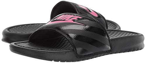 Nike Benassi JDI, Slide Sandal Womens, Black/Vivid Pink/Black, 38 EU