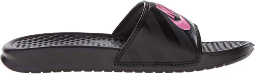 Nike Benassi JDI, Slide Sandal Womens, Black/Vivid Pink/Black, 38 EU