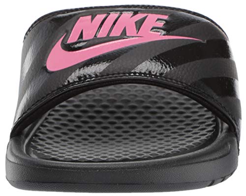 Nike Benassi JDI, Slide Sandal Womens, Black/Vivid Pink/Black, 38 EU