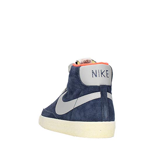 Nike Blazer Mid Premium Vintage - Zapatillas Tipo Bota (Ante), Color Gris y Azul Marino