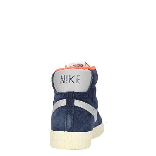 Nike Blazer Mid Premium Vintage - Zapatillas Tipo Bota (Ante), Color Gris y Azul Marino