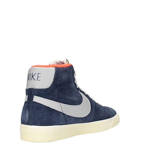 Nike Blazer Mid Premium Vintage - Zapatillas Tipo Bota (Ante), Color Gris y Azul Marino