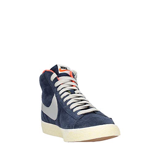 Nike Blazer Mid Premium Vintage - Zapatillas Tipo Bota (Ante), Color Gris y Azul Marino