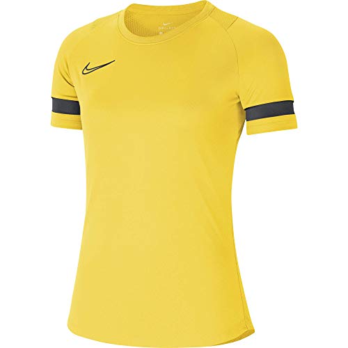 NIKE Camiseta de Entrenamiento para Mujer Academy 21, Mujer, CV2627-719, Amarillo/Negro/Gris Oscuro/Negro, Extra-Large