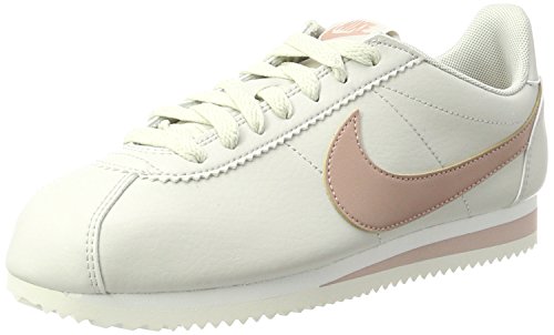 Nike Classic Cortez Leather, Zapatillas para Mujer, Beige (Lt Bone/Particle Pink/Summit White), 39 EU