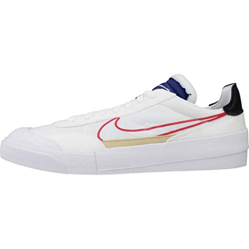 Nike Drop-Type, Running Shoe Mens, Blanco/Azul Royal Intenso/Negro/Rojo Universitario, 42 EU