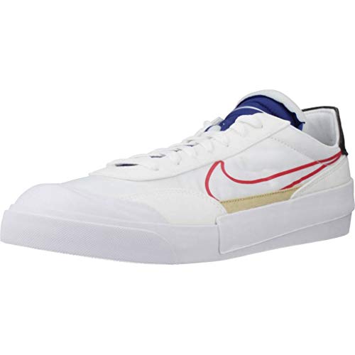 Nike Drop-Type, Running Shoe Mens, Blanco/Azul Royal Intenso/Negro/Rojo Universitario, 42 EU