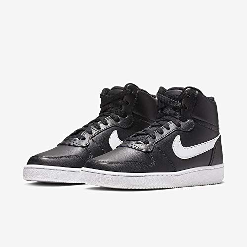 Nike Ebernon Mid, Zapatillas Altas Mujer, Negro (Black/White 001), 36 EU