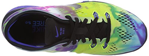 Nike Free 5.0 Tr Fit 5 Print - Zapatillas para mujer, Color Multicolor (Black/Black-Prsn Violet-Pht Bl), Talla 36