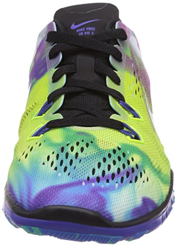 Nike Free 5.0 Tr Fit 5 Print - Zapatillas para mujer, Color Multicolor (Black/Black-Prsn Violet-Pht Bl), Talla 36