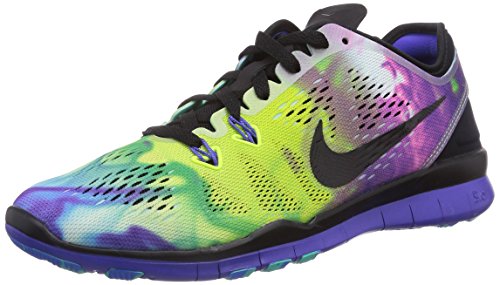 Nike Free 5.0 Tr Fit 5 Print - Zapatillas para mujer, Color Multicolor (Black/Black-Prsn Violet-Pht Bl), Talla 36
