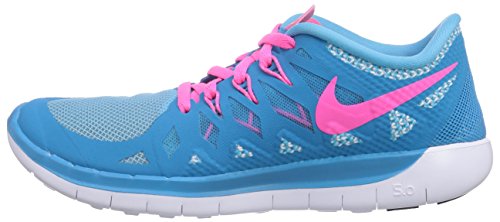 Nike Free 5.0, Zapatillas de Correr Niñas, Azul (Blue Lagoon/Pink Powder/White/Volt), 39 EU