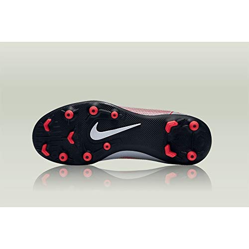 Nike Jr Vapor 12 Club GS FG/MG, Zapatillas de fútbol Sala Unisex Adulto, Multicolor (Wolf Grey/Lt Crimson/Black 060), 36.5 EU