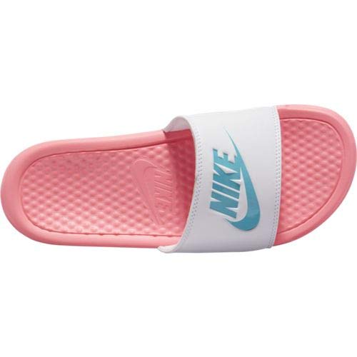 Nike Just Do It Benassi - Chanclas para mujer, Rosa (Sunset Pulse/Teal Nebula - Blanco), 35 EU