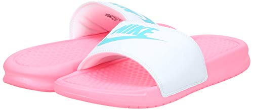 Nike Just Do It Benassi - Chanclas para mujer, Rosa (Sunset Pulse/Teal Nebula - Blanco), 35 EU