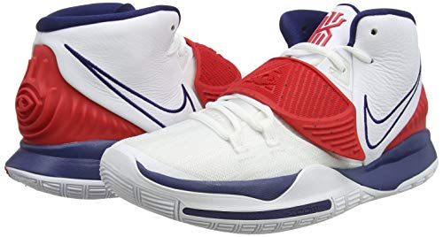 Nike Kyrie 6, Zapatillas de Baloncesto. Hombre, Blanco, Rojo y Azul, 45.5 EU